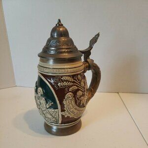 Vintage Original Thewalt Lidded Beer Stein Western Germany 8"T (1949-1990)